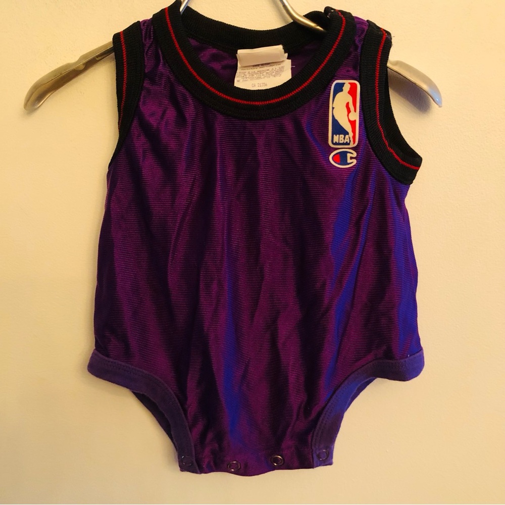 Vintage NBA x Champion purple jersey onesie 3-6M